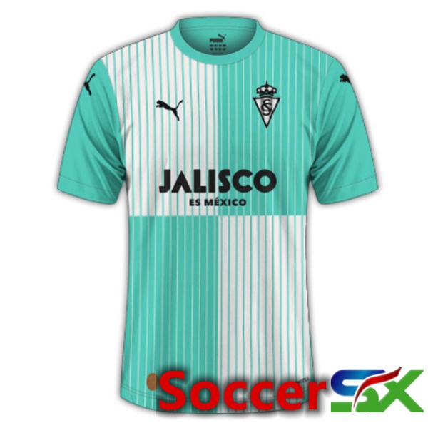 Sporting Gijon Soccer Jersey Away Green 2023/2024