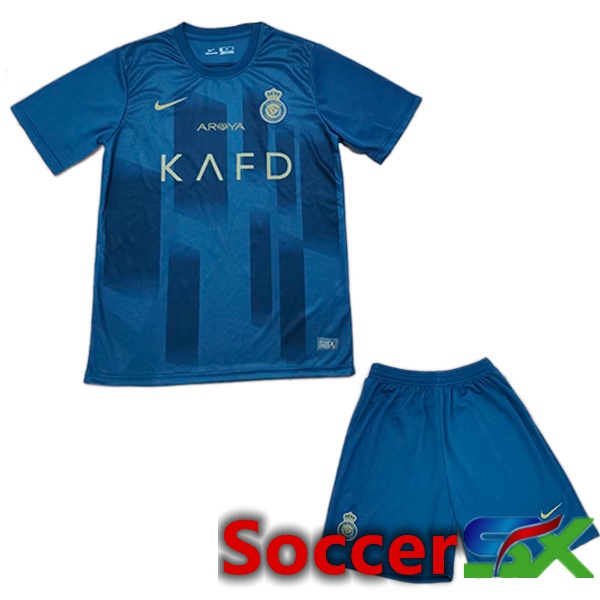 Al-Nassr FC Kids Soccer Jersey Away Blue 2023/2024