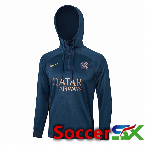 Paris PSG Training Sweatshirt Hoodie Blue Royal 2023/2024