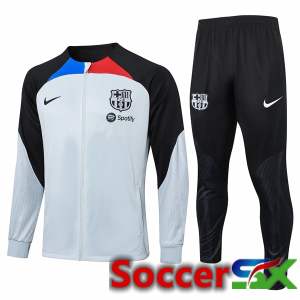 FC Barcelona Training Jacket Suit White Black 2023/2024