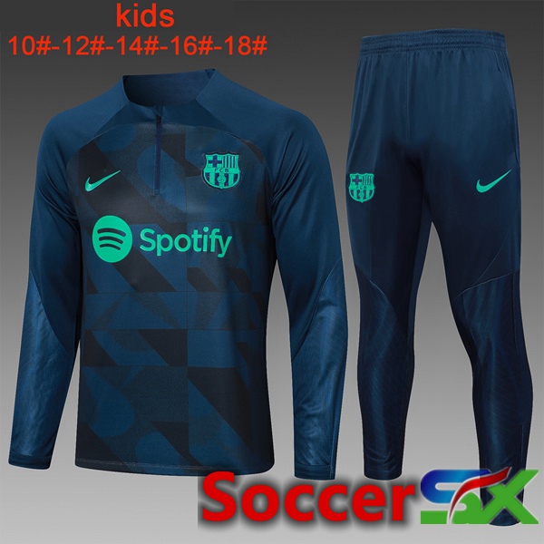 FC Barcelona Kids Training Tracksuit Suit Blue Royal 2023/2024