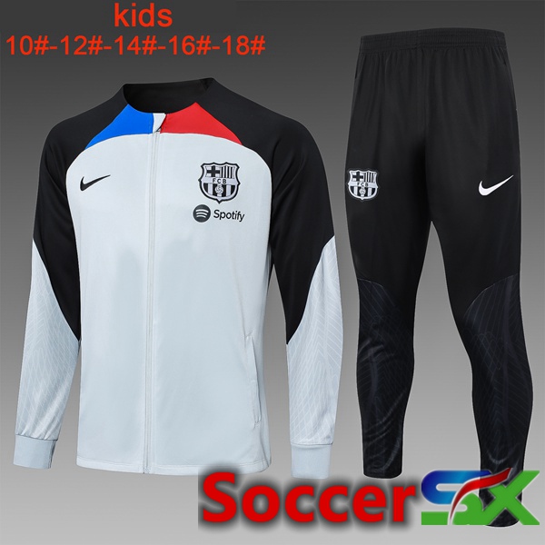 FC Barcelona Kids Training Training Jacket Suit White Black 2023/2024