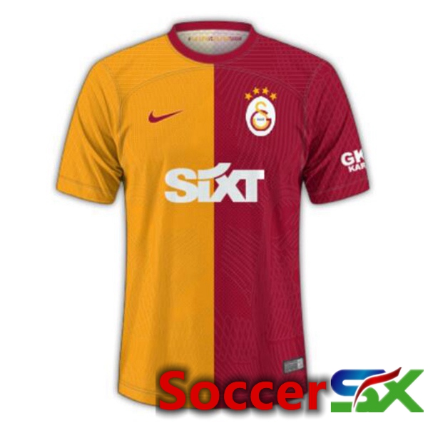 Galatasaray SK Soccer Jersey Home Yellow Red 2023/2024