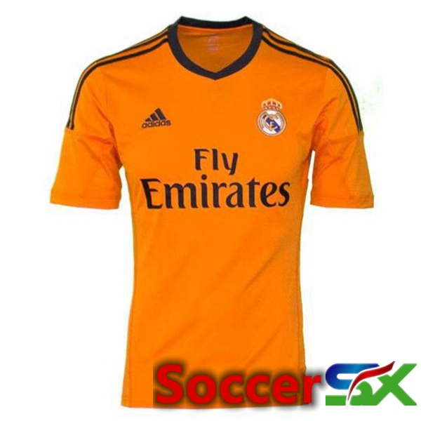 Real Madrid Retro Soccer Jersey Third Orange 2013-2014