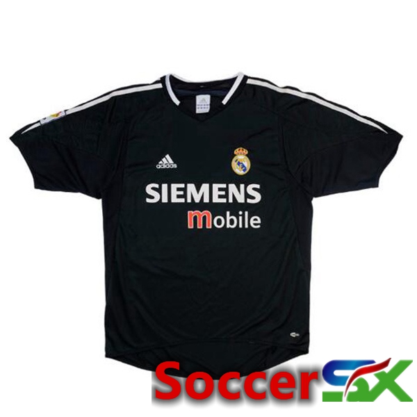 Real Madrid Retro Soccer Jersey Away Black 2004-2005