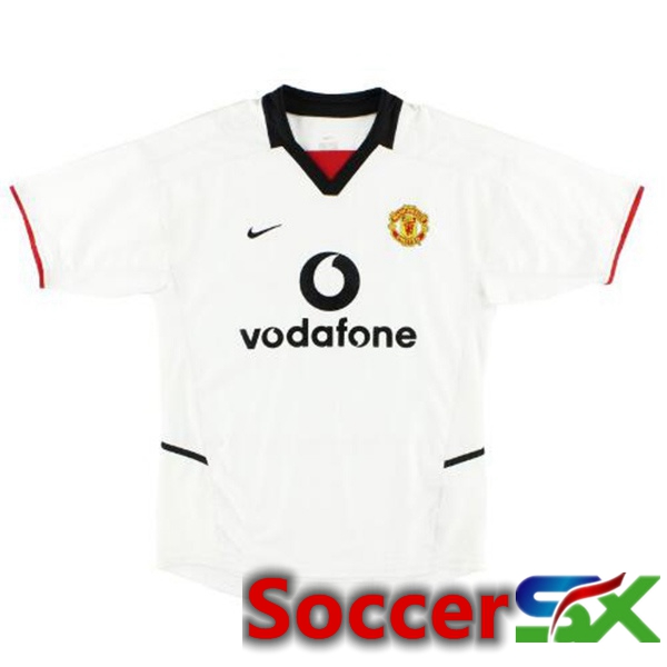 Manchester United Retro Soccer Jersey Away White 2002-2003