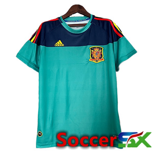 Spain Retro Soccer Jersey Goalkeeper Green 2010