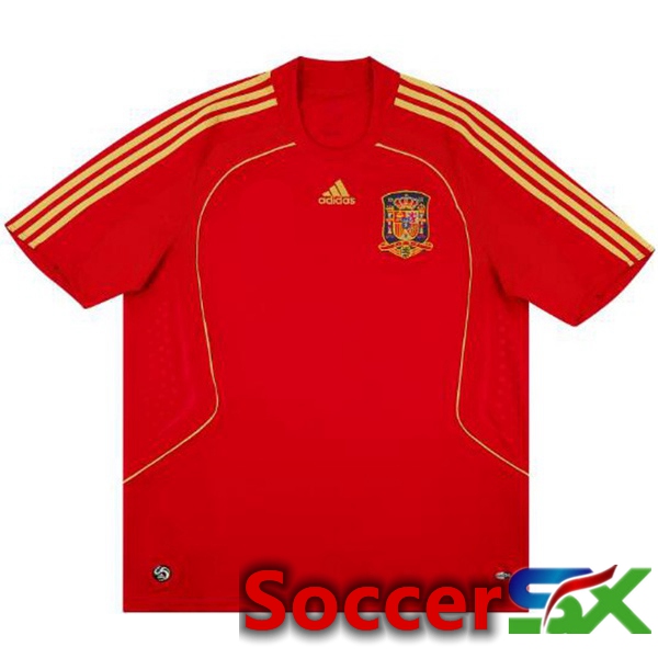 Spain Retro Soccer Jersey Home Red 2008