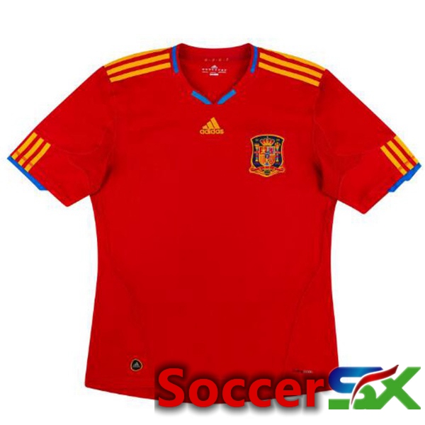 Spain Retro Soccer Jersey Home Red 2010