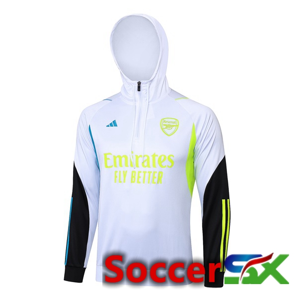 Arsenal Training Sweatshirt Hoodie White 2024/2025