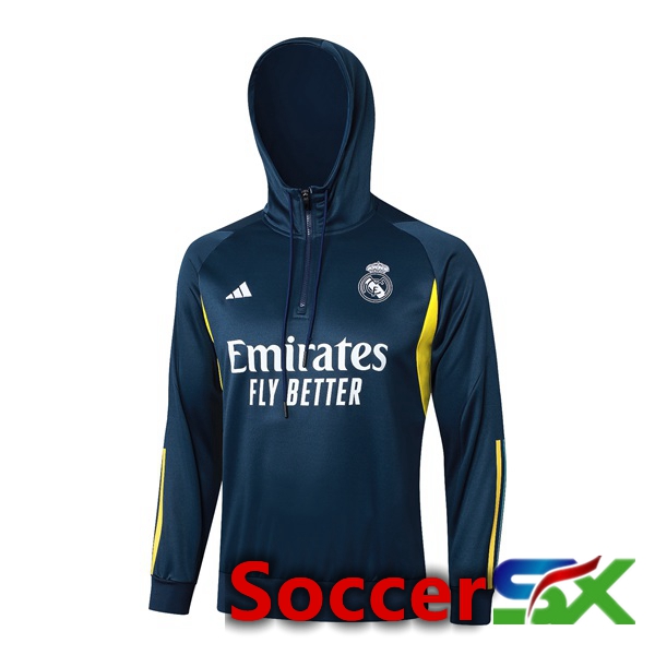 Real Madrid Training Sweatshirt Hoodie Blue Royal 2024/2025