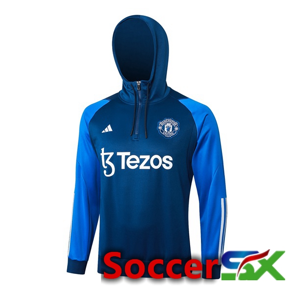 Manchester United Training Sweatshirt Hoodie Blue 2024/2025