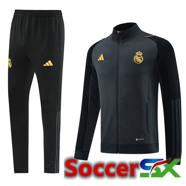 Real Madrid Training Jacket Suit Grey 2024/2025