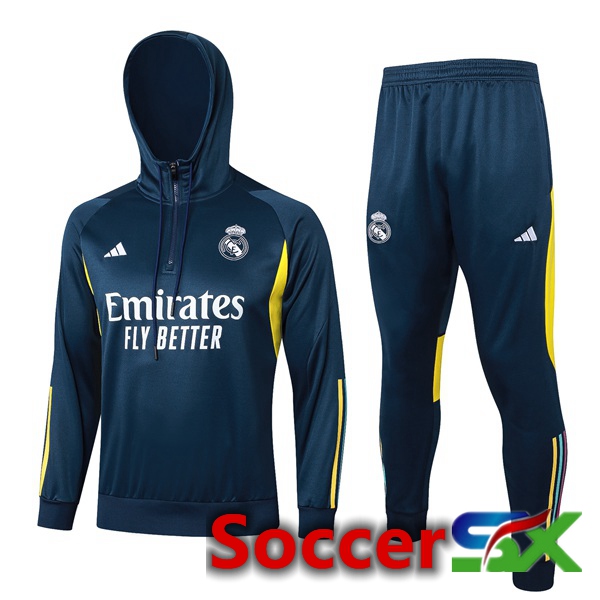 Real Madrid Training Tracksuit Sweatshirt Hoodie Blue Royal 2024/2025