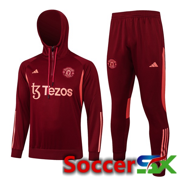 Manchester United Training Tracksuit Sweatshirt Hoodie Red 2024/2025