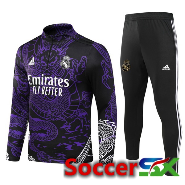 Real Madrid Training Tracksuit Suit Purple 2024/2025