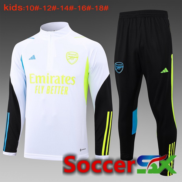 Arsenal Training Tracksuit Suit Kids White 2024/2025