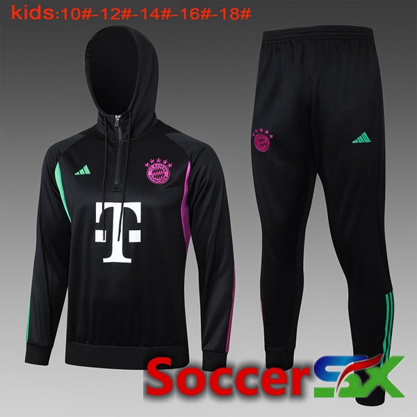 Bayern Munich Training Tracksuit Hoodie Kids Black 2024/2025