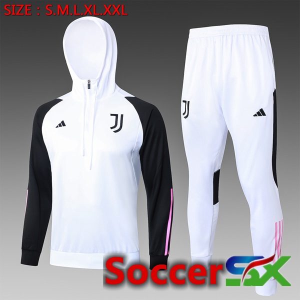 Juventus Training Tracksuit Hoodie Kids White 2024/2025