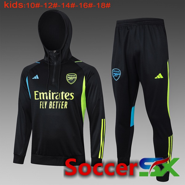 Arsenal Training Tracksuit Hoodie Kids Black 2024/2025