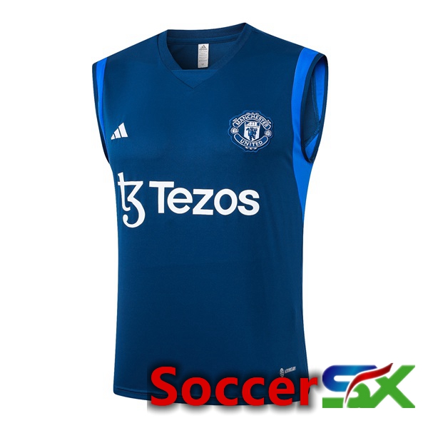 Manchester United Soccer Vest + Shorts Blue Royal 2024/2025