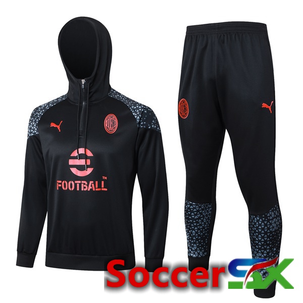 AC Milan Training Tracksuit Sweatshirt Hoodie Black 2024/2025