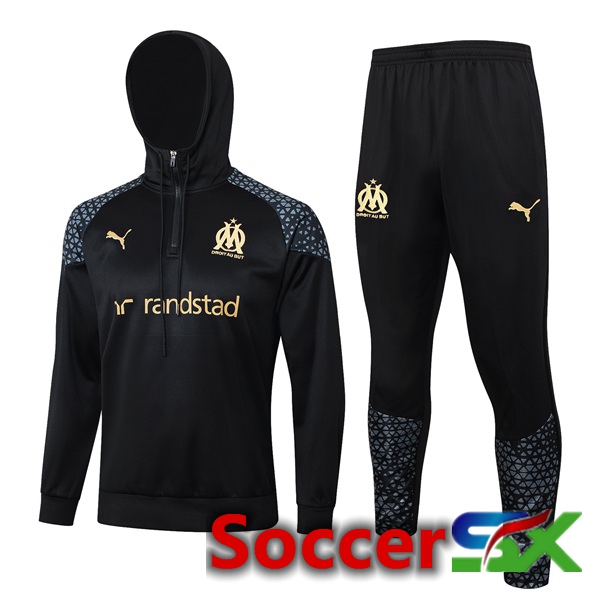 Marseille OM Training Tracksuit Sweatshirt Hoodie Black 2024/2025