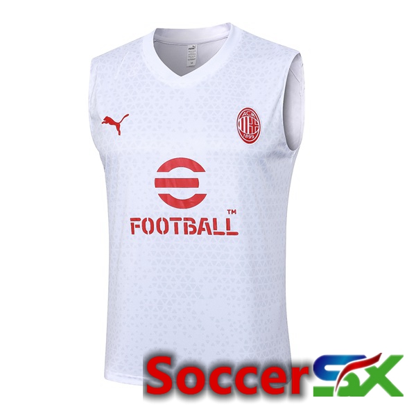 AC Milan Soccer Vest + Shorts White 2024/2025