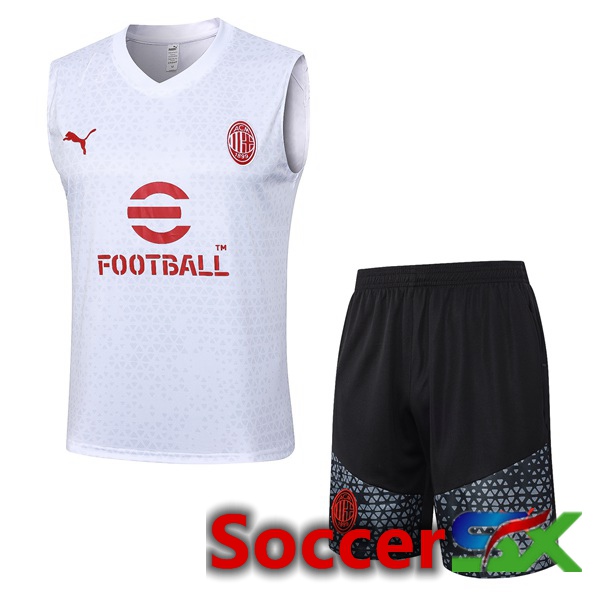 AC Milan Soccer Vest + Shorts White 2024/2025