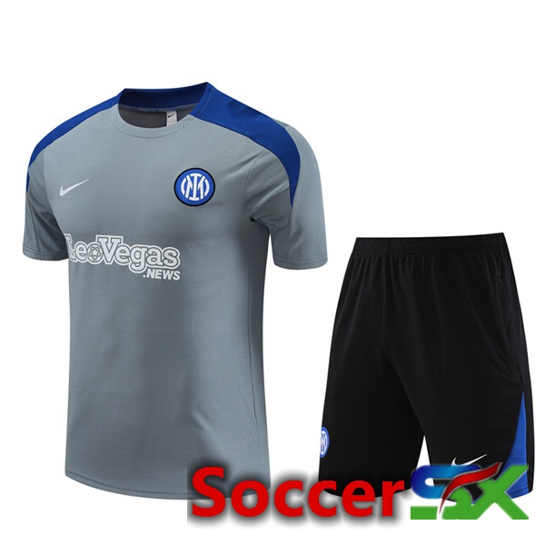 Inter Milan Training T Shirt + Shorts Grey 2024/2025