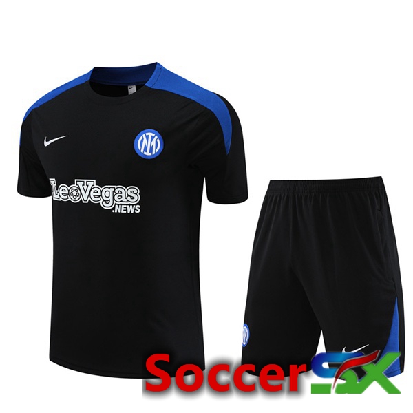 Inter Milan Training T Shirt + Shorts Black 2024/2025