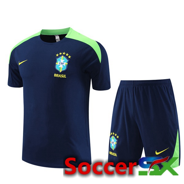 Brazil Training T Shirt + Shorts Blue Royal 2024/2025