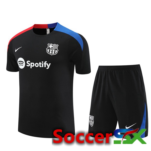 FC Barcelona Training T Shirt + Shorts Black 2024/2025