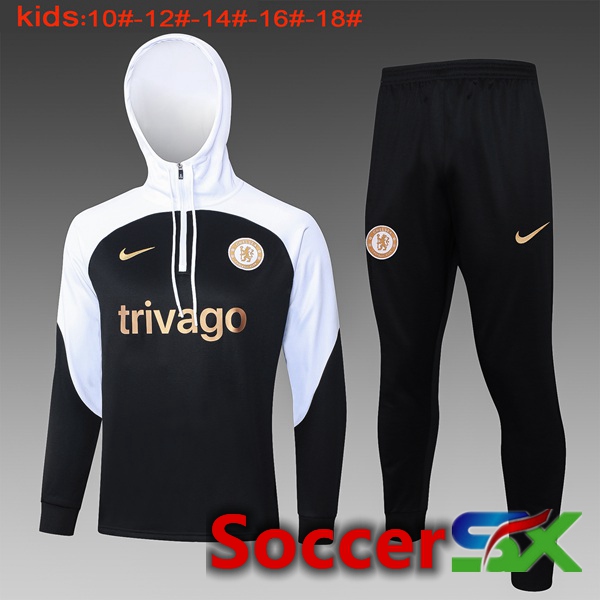 FC Chelsea Training Tracksuit Hoodie Kids Black 2024/2025