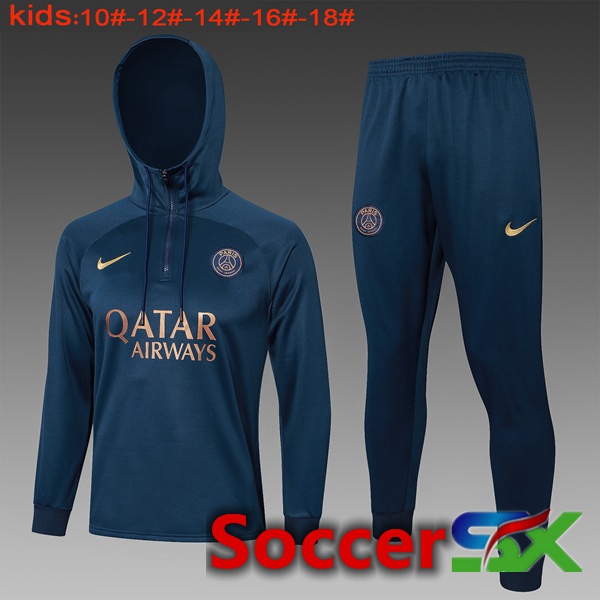 Paris PSG Training Tracksuit Hoodie Kids Blue Royal 2024/2025