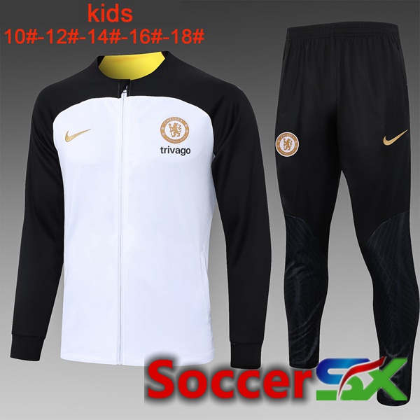 FC Chelsea Training Jacket Suit Kids White 2024/2025