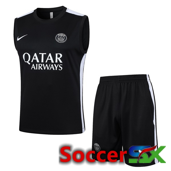 Paris PSG Soccer Vest + Shorts Black 2024/2025