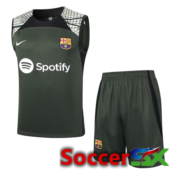 FC Barcelona Soccer Vest + Shorts Green 2024/2025