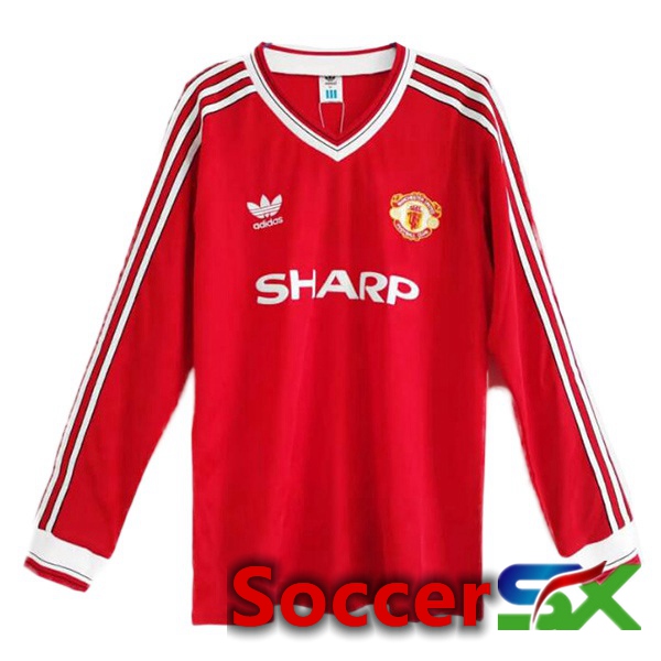Manchester United Retro Soccer Jersey Home Long sleeve Red 1986-1988