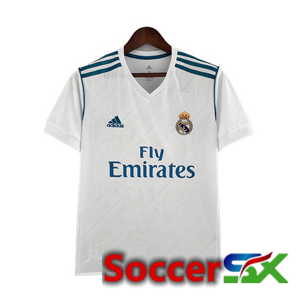 Real Madrid Retro Soccer Jersey Home White 2017-2018