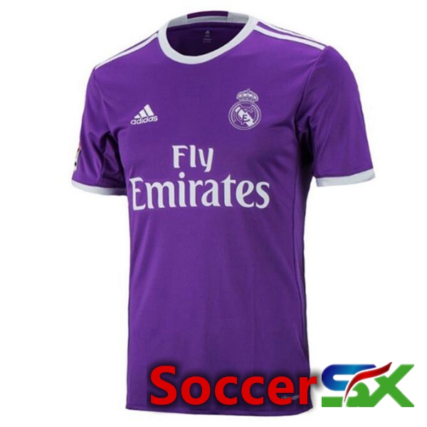 Real Madrid Retro Soccer Jersey Away Purple 2016-2017