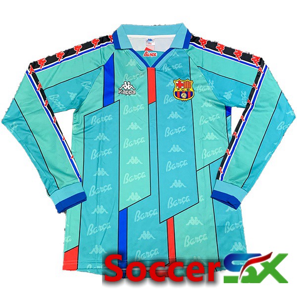 FC Barcelona Retro Soccer Jersey Away Long sleeve Blue 1996-1997