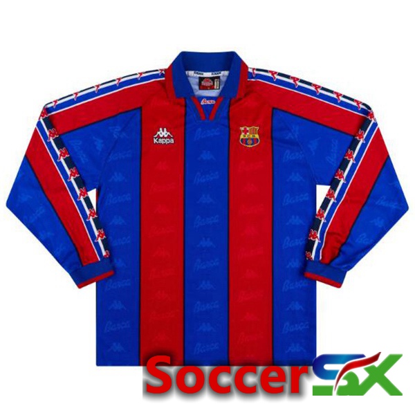 FC Barcelona Retro Soccer Jersey Home Long sleeve Red Blue 1996-1997