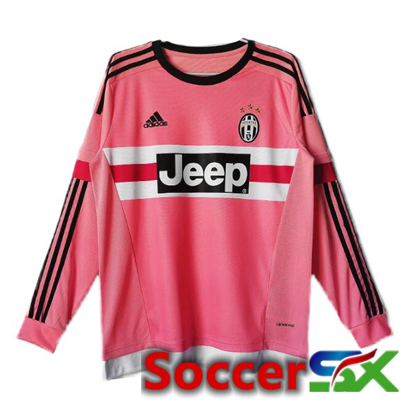 Juventus Retro Soccer Jersey Away Long sleeve Pink 2015-2016