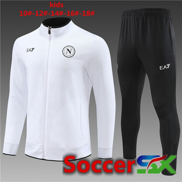 SSC Naples Training Jacket Suit Kids White 2024/2025