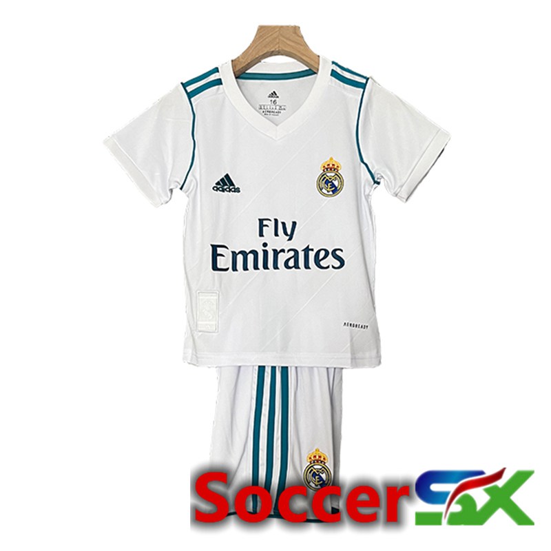 Real Madrid Retro Kids Soccer Jersey Home 2017/2018