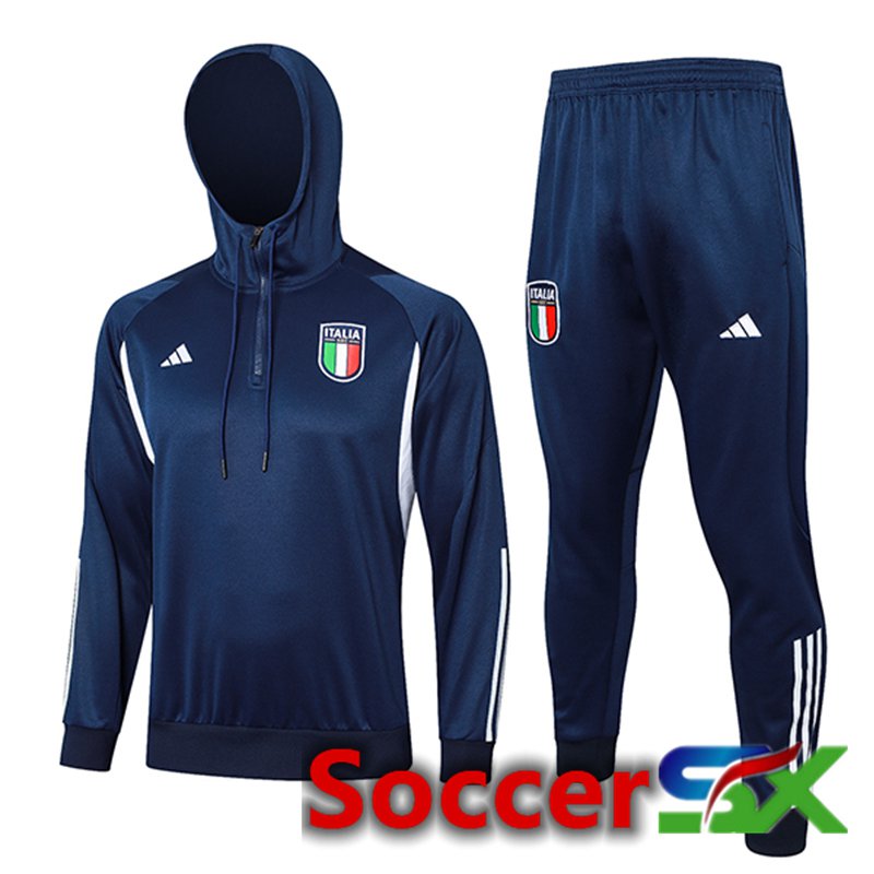 Italy Training Tracksuit Hoodie Dark Blue 2024/2025