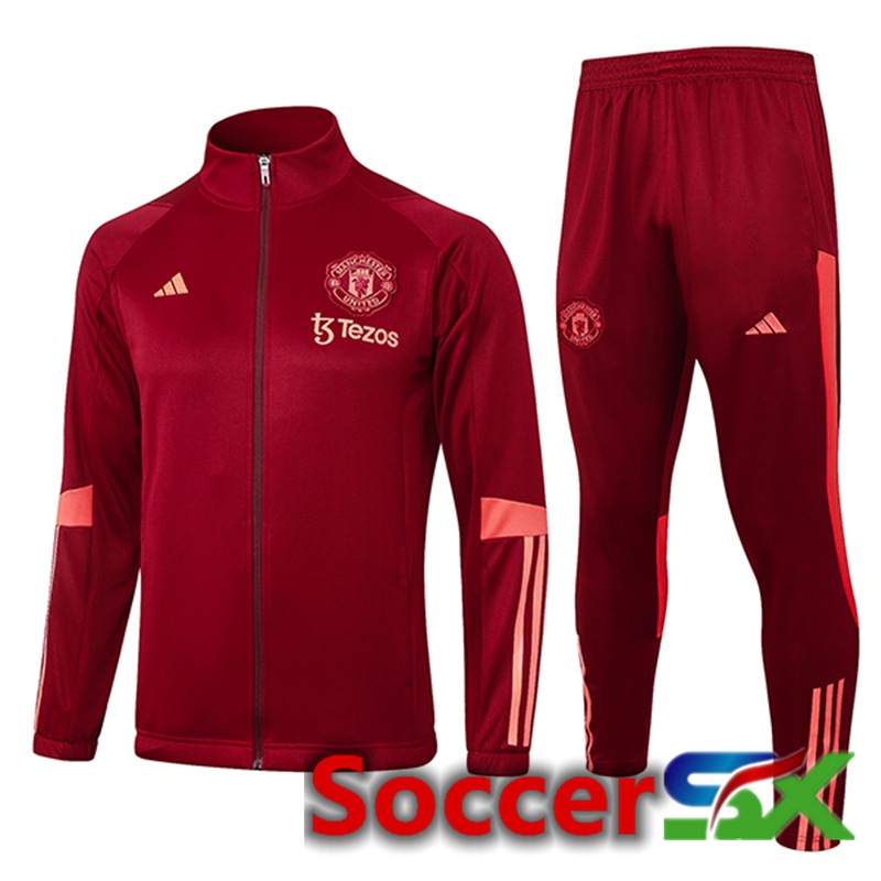 Manchester United Training Jacket Suit Red/Pink 2023/2024