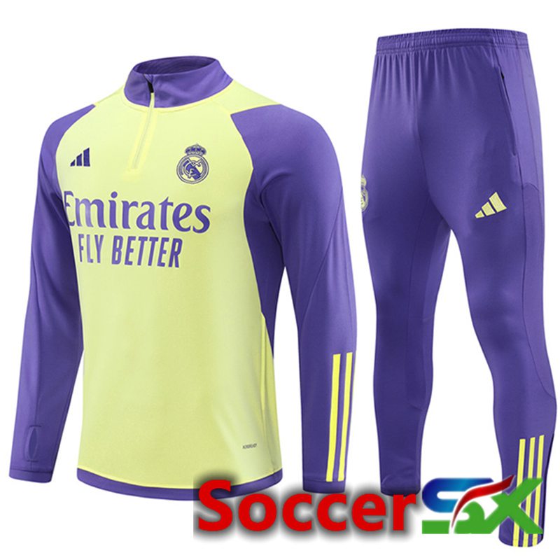 Real Madrid Training Tracksuit Suit Yellow/Purple 2024/2025