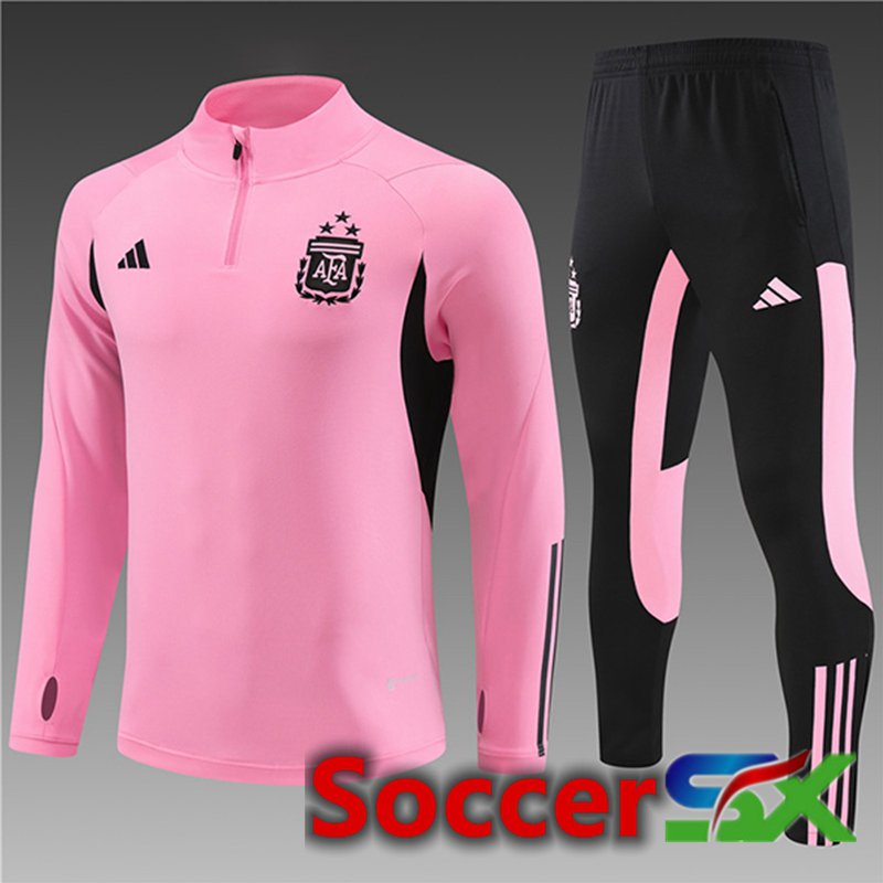 Argentina Kids Training Tracksuit Suit Pink/Black 2024/2025